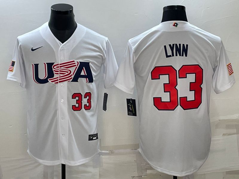 Men 2023 World Cub USA #33 Lynn White Nike MLB Jersey4